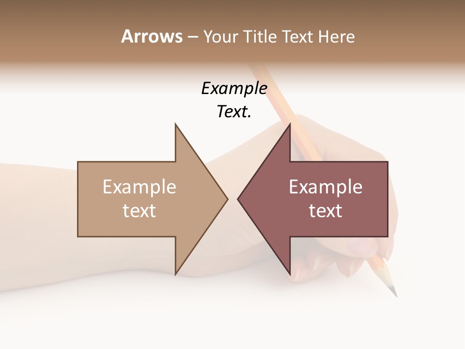 Pencil In Woman Hand Isolated On White Background PowerPoint Template