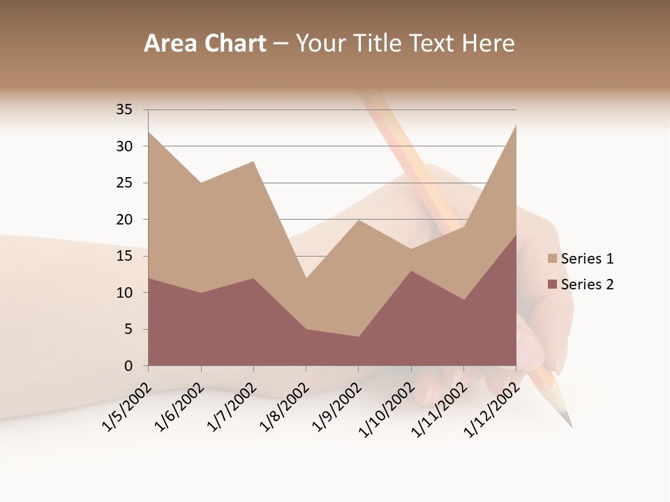 Pencil In Woman Hand Isolated On White Background PowerPoint Template