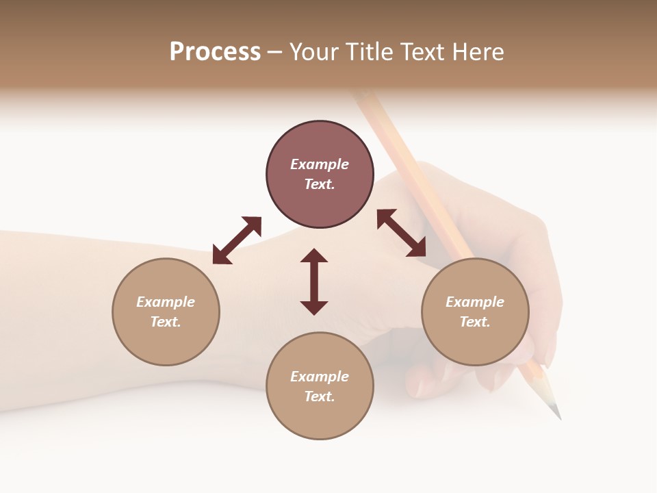 Pencil In Woman Hand Isolated On White Background PowerPoint Template