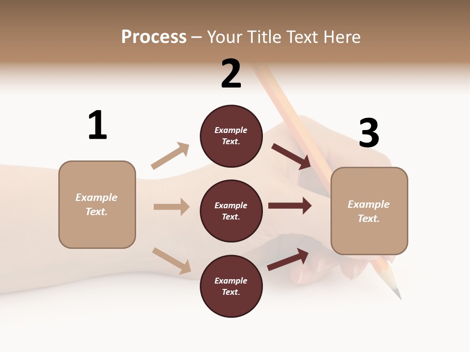 Pencil In Woman Hand Isolated On White Background PowerPoint Template