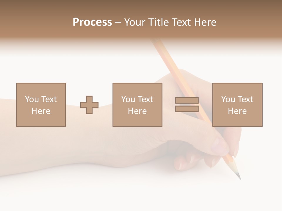 Pencil In Woman Hand Isolated On White Background PowerPoint Template