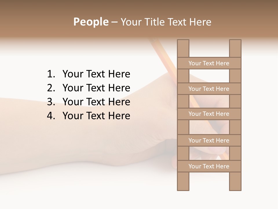 Pencil In Woman Hand Isolated On White Background PowerPoint Template