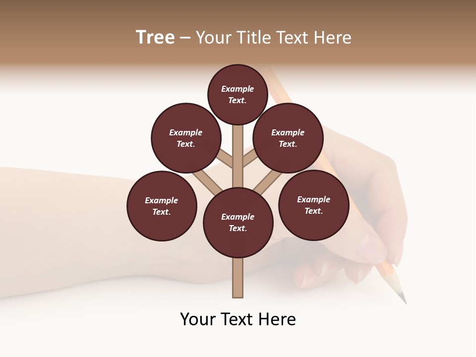 Pencil In Woman Hand Isolated On White Background PowerPoint Template