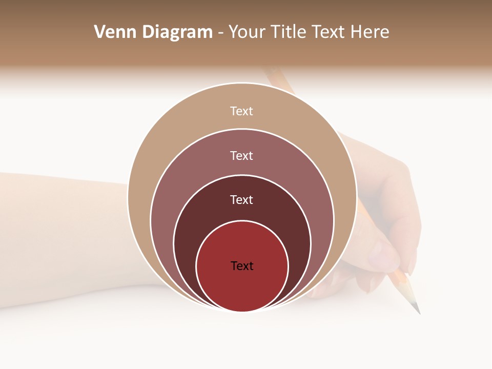 Pencil In Woman Hand Isolated On White Background PowerPoint Template