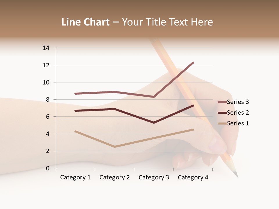 Pencil In Woman Hand Isolated On White Background PowerPoint Template