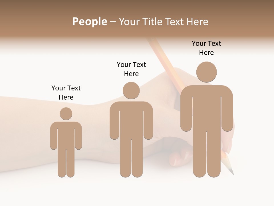 Pencil In Woman Hand Isolated On White Background PowerPoint Template