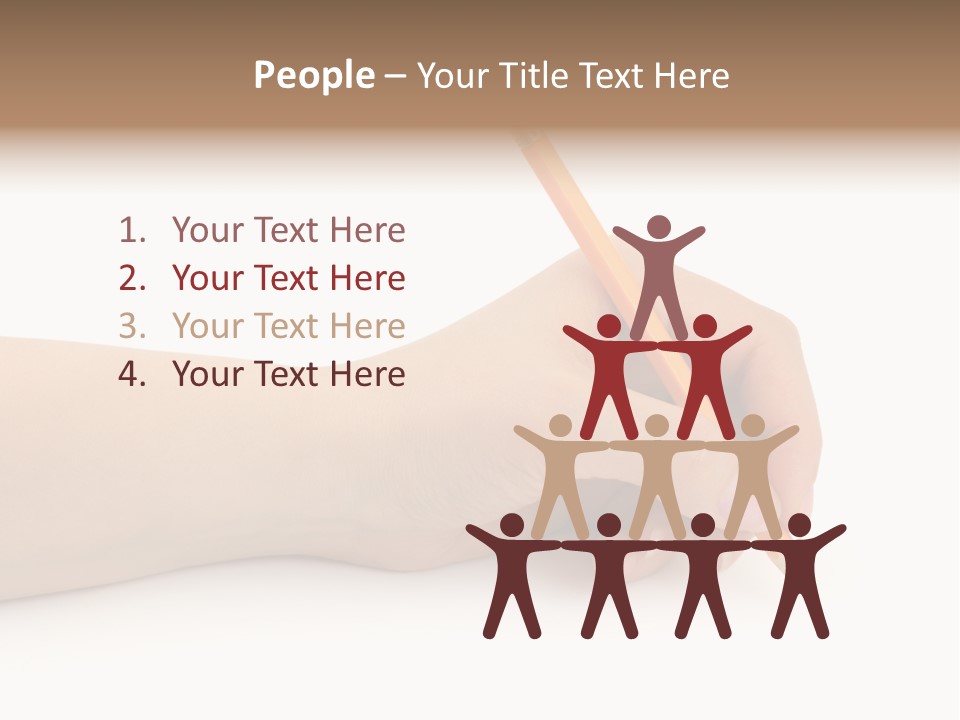 Pencil In Woman Hand Isolated On White Background PowerPoint Template