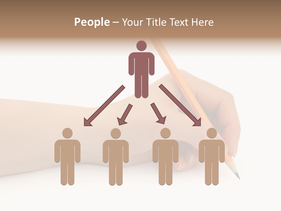 Pencil In Woman Hand Isolated On White Background PowerPoint Template