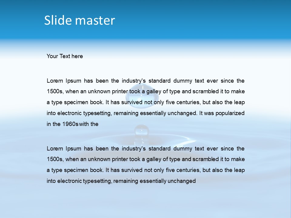 The Abstract Water Drop Background PowerPoint Template