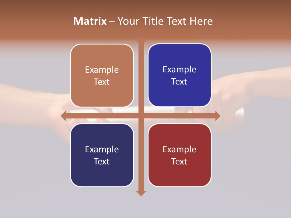 Hands Passing The Baton Against Blue Sky PowerPoint Template