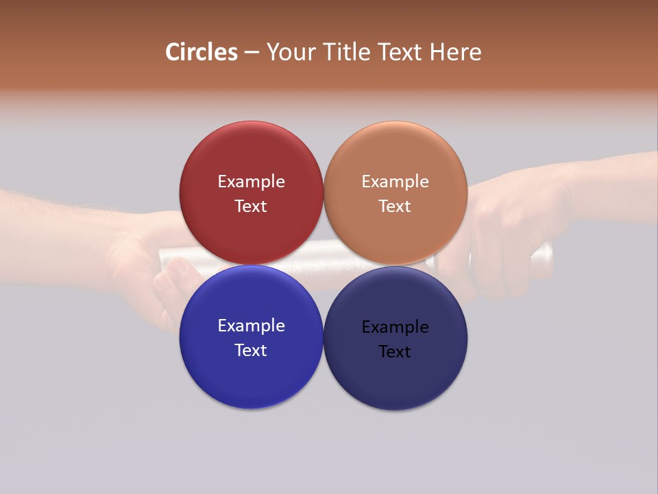 Hands Passing The Baton Against Blue Sky PowerPoint Template