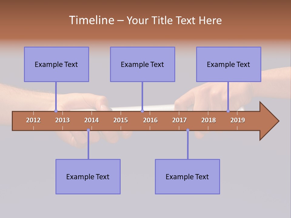 Hands Passing The Baton Against Blue Sky PowerPoint Template