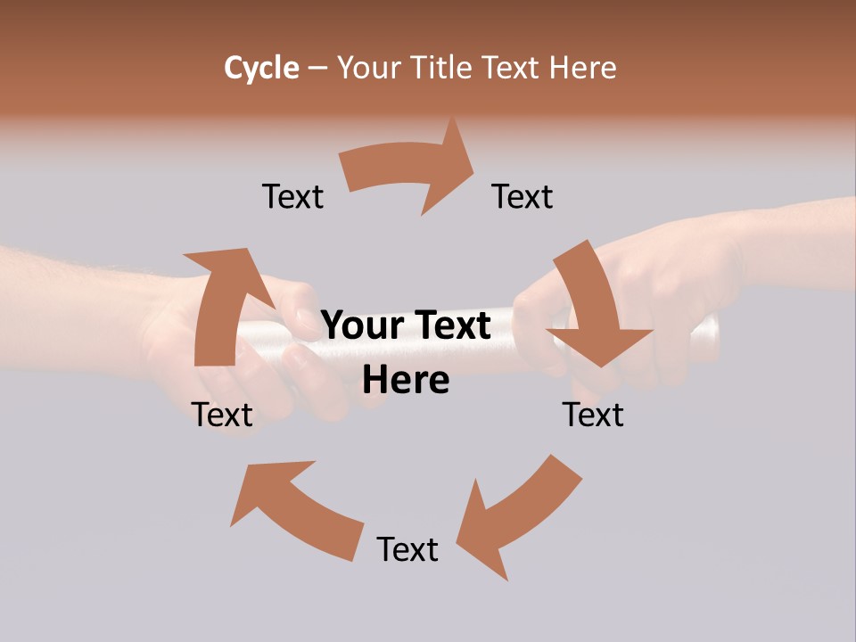 Hands Passing The Baton Against Blue Sky PowerPoint Template