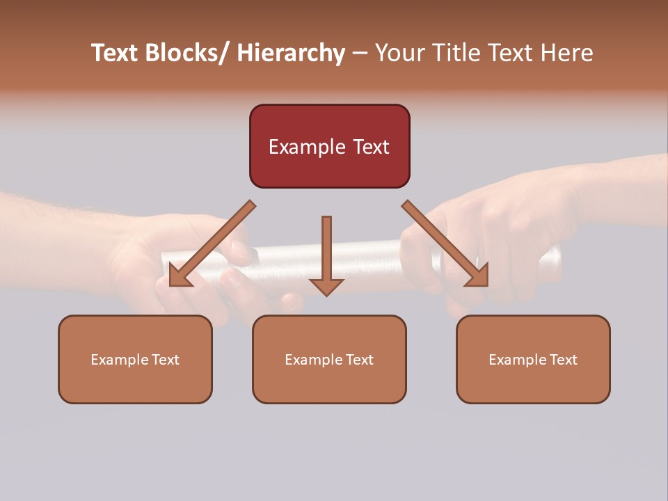 Hands Passing The Baton Against Blue Sky PowerPoint Template