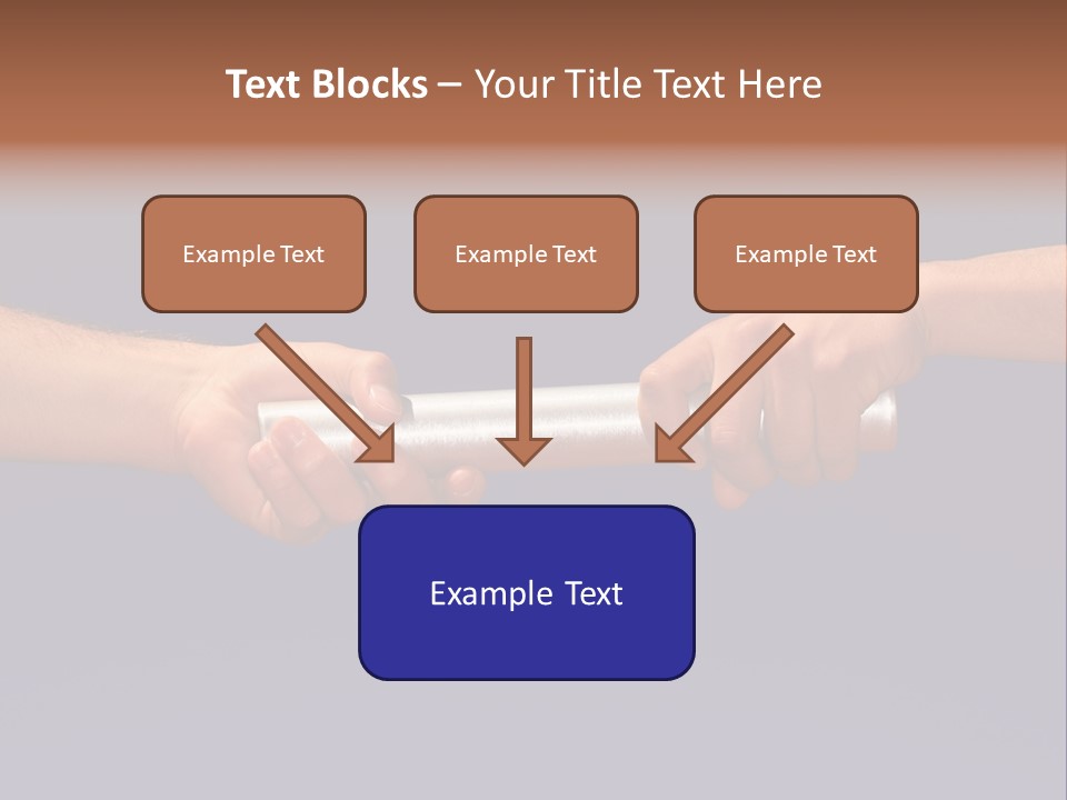 Hands Passing The Baton Against Blue Sky PowerPoint Template