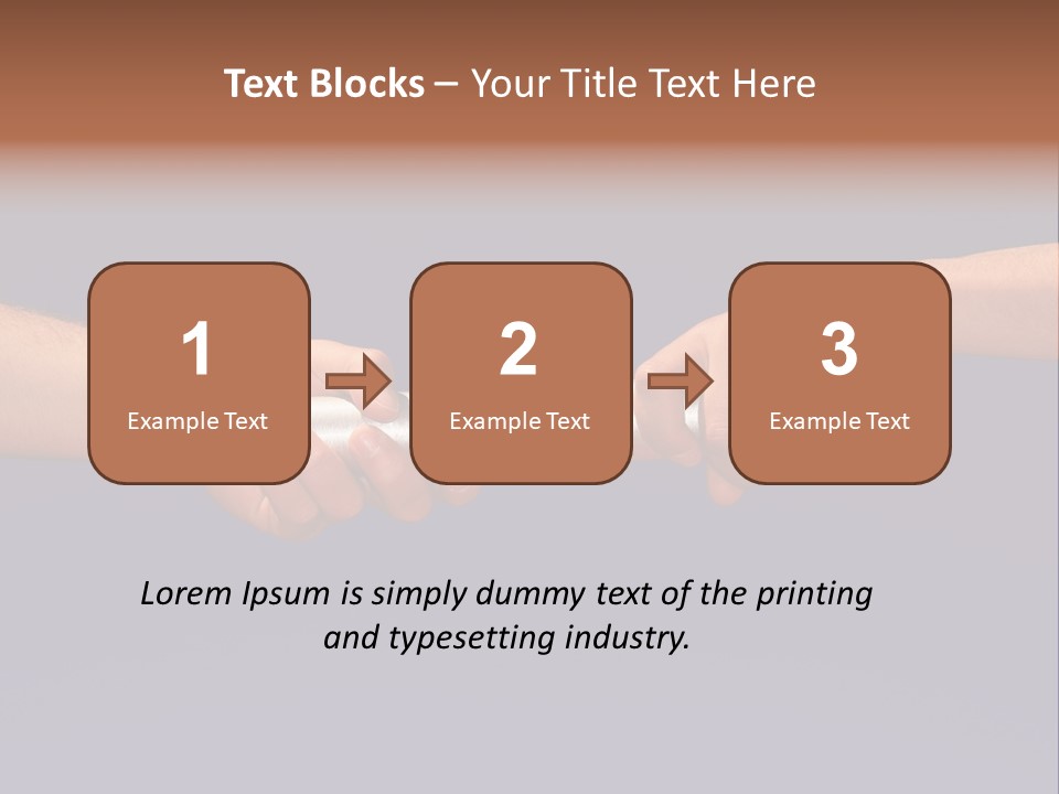 Hands Passing The Baton Against Blue Sky PowerPoint Template
