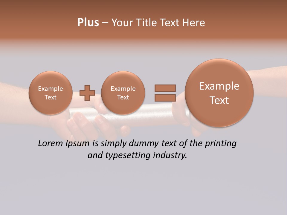 Hands Passing The Baton Against Blue Sky PowerPoint Template