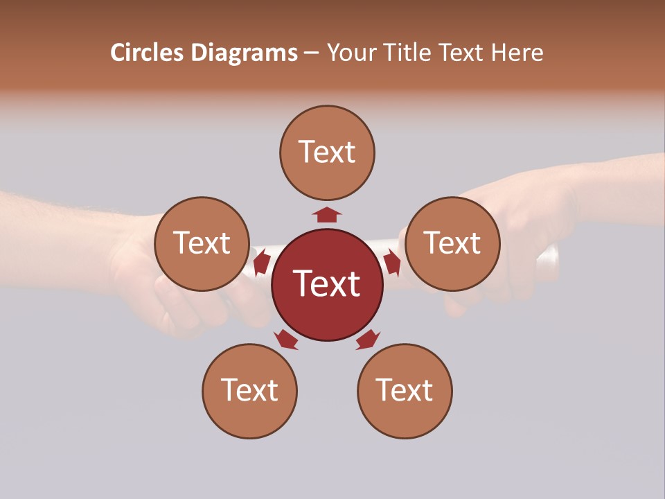 Hands Passing The Baton Against Blue Sky PowerPoint Template