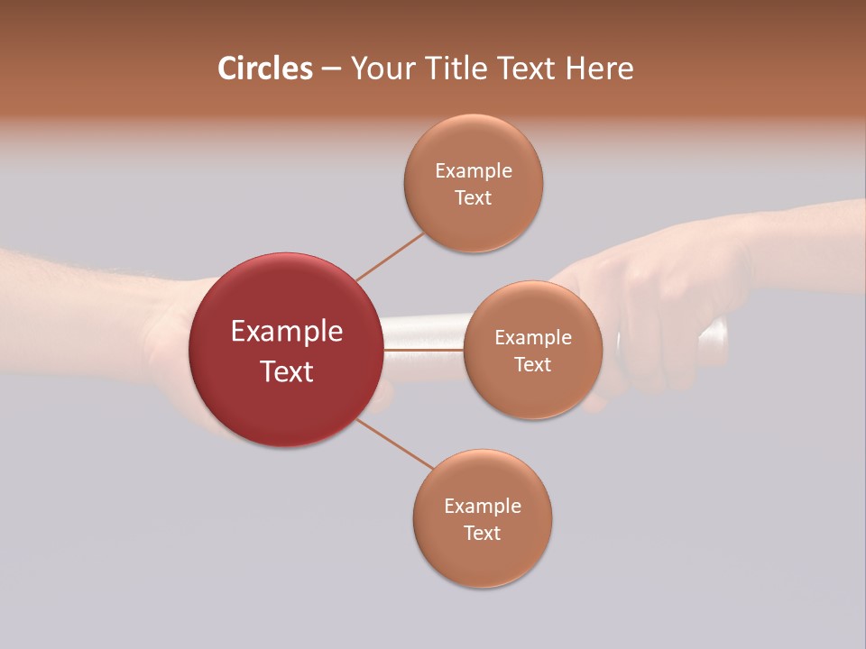 Hands Passing The Baton Against Blue Sky PowerPoint Template