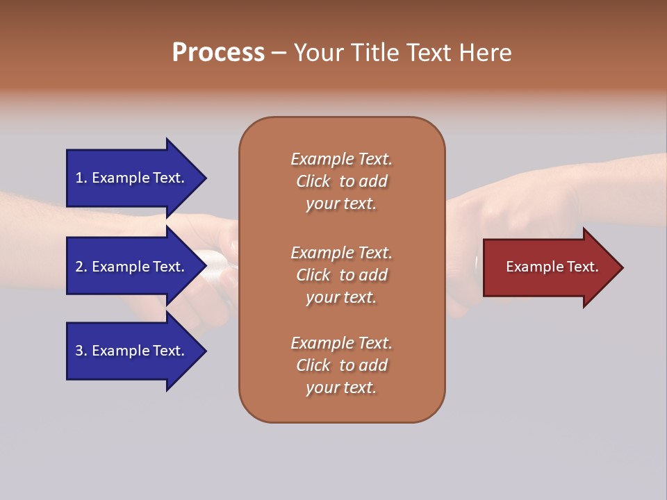 Hands Passing The Baton Against Blue Sky PowerPoint Template