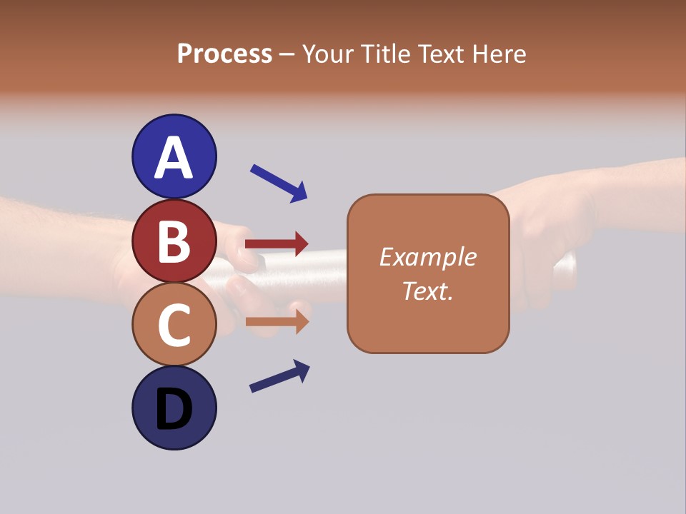 Hands Passing The Baton Against Blue Sky PowerPoint Template