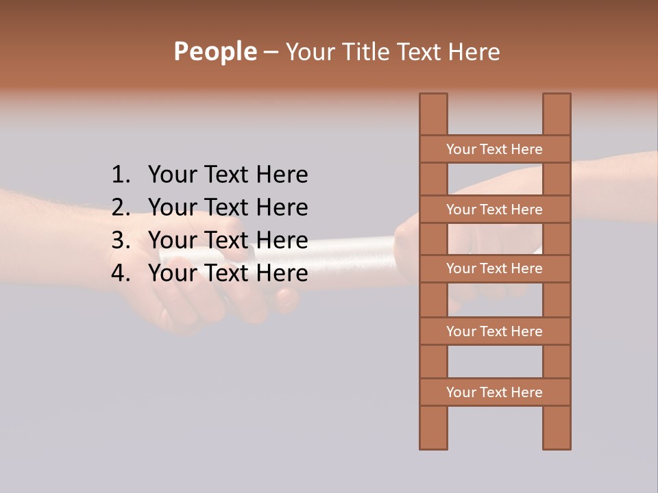 Hands Passing The Baton Against Blue Sky PowerPoint Template