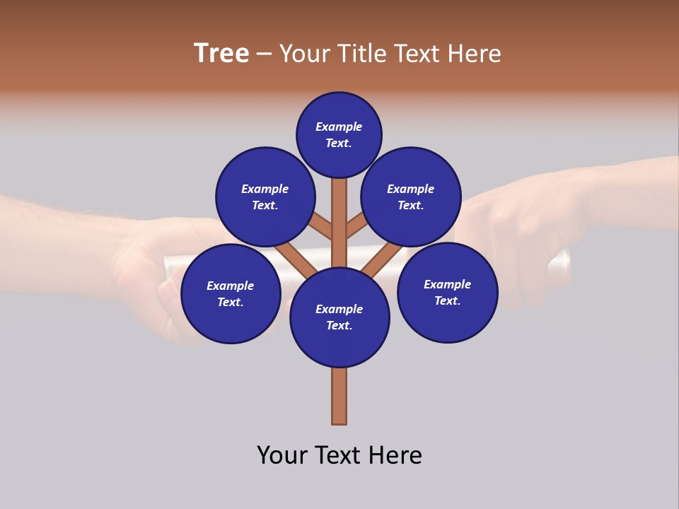 Hands Passing The Baton Against Blue Sky PowerPoint Template