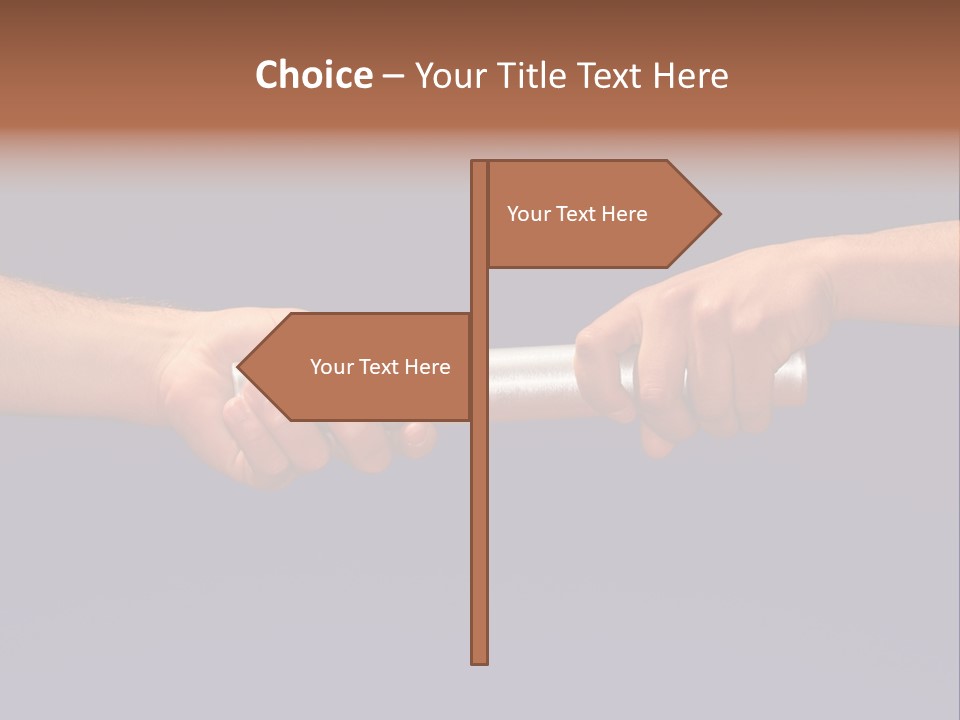 Hands Passing The Baton Against Blue Sky PowerPoint Template