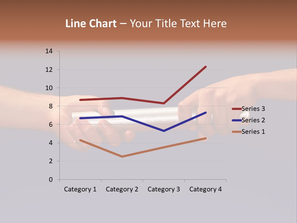 Hands Passing The Baton Against Blue Sky PowerPoint Template
