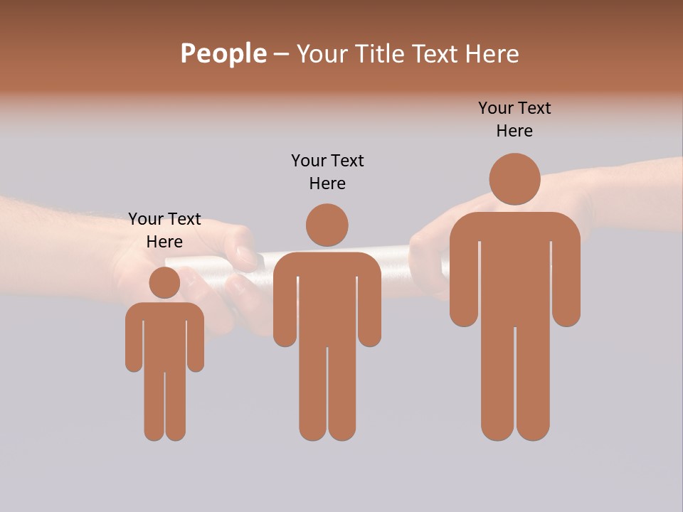 Hands Passing The Baton Against Blue Sky PowerPoint Template