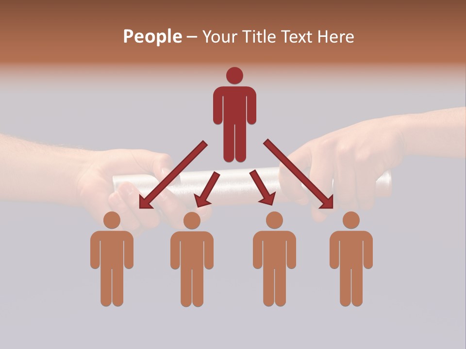 Hands Passing The Baton Against Blue Sky PowerPoint Template