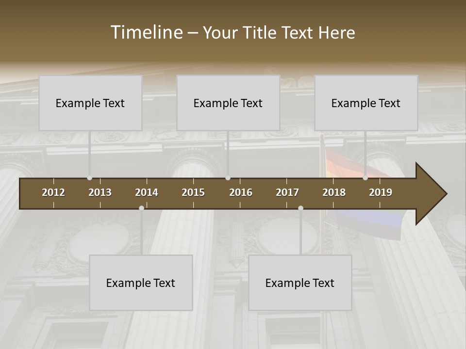 Lesbian, Gay, Bisexual, And Transgender Pride Flag Flying Outside A Government Building PowerPoint Template