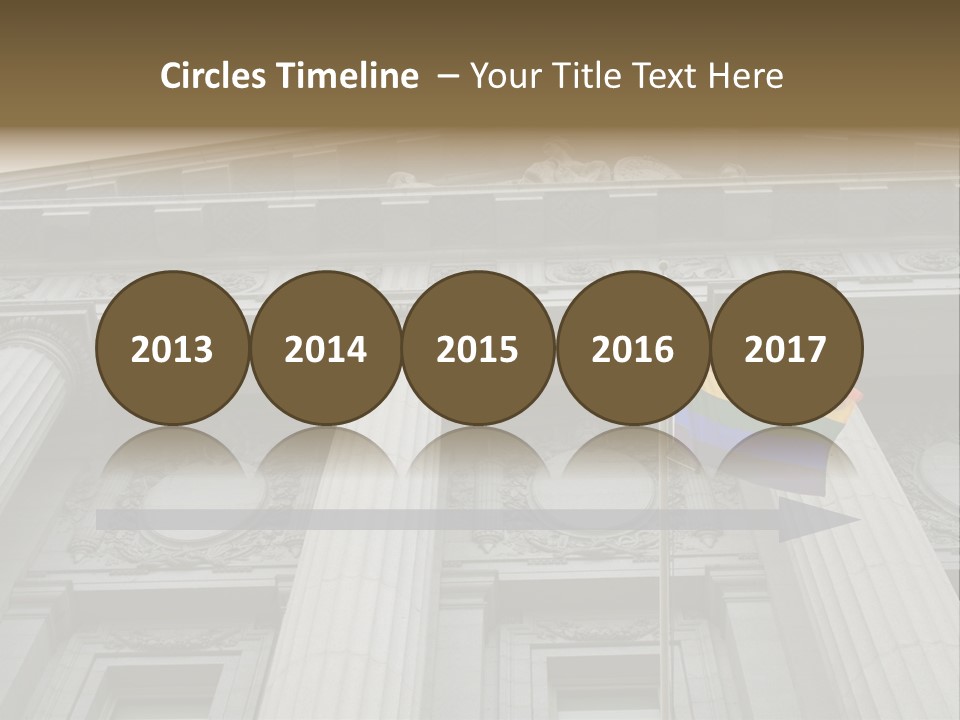 Lesbian, Gay, Bisexual, And Transgender Pride Flag Flying Outside A Government Building PowerPoint Template