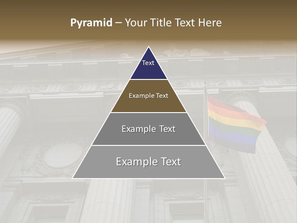 Lesbian, Gay, Bisexual, And Transgender Pride Flag Flying Outside A Government Building PowerPoint Template