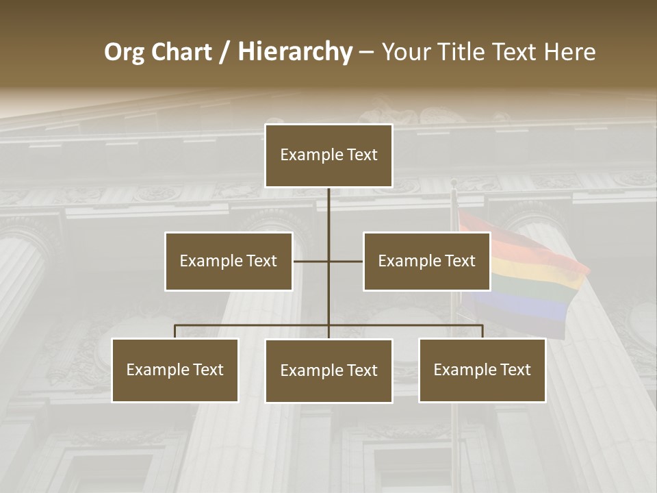 Lesbian, Gay, Bisexual, And Transgender Pride Flag Flying Outside A Government Building PowerPoint Template