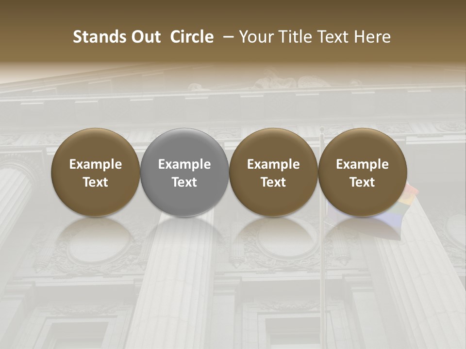 Lesbian, Gay, Bisexual, And Transgender Pride Flag Flying Outside A Government Building PowerPoint Template