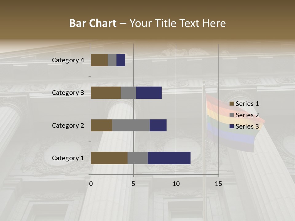 Lesbian, Gay, Bisexual, And Transgender Pride Flag Flying Outside A Government Building PowerPoint Template