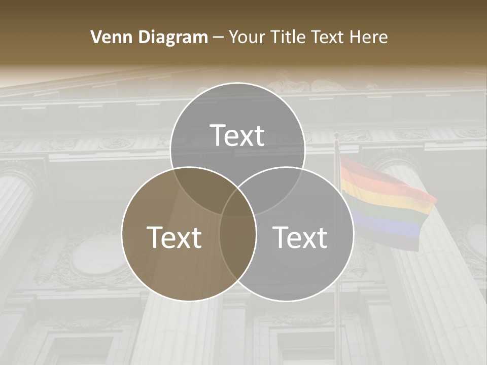 Lesbian, Gay, Bisexual, And Transgender Pride Flag Flying Outside A Government Building PowerPoint Template