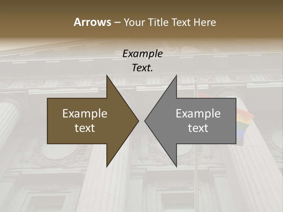 Lesbian, Gay, Bisexual, And Transgender Pride Flag Flying Outside A Government Building PowerPoint Template