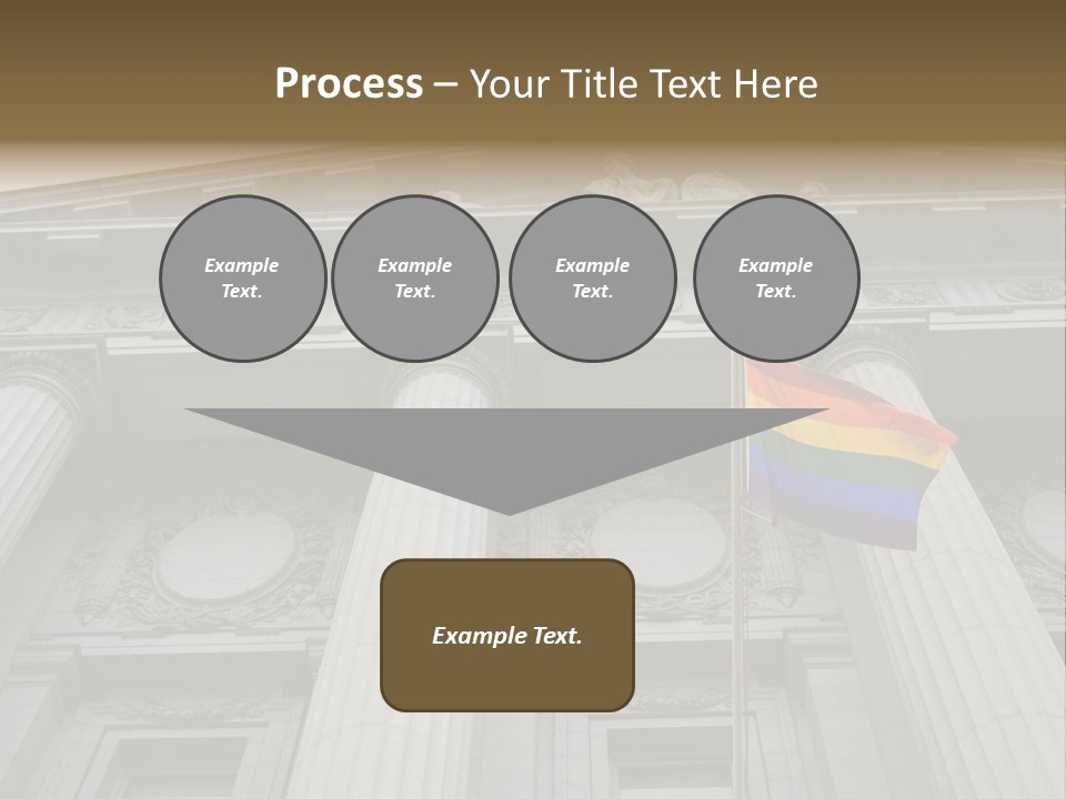 Lesbian, Gay, Bisexual, And Transgender Pride Flag Flying Outside A Government Building PowerPoint Template