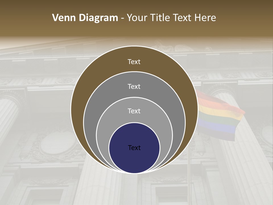 Lesbian, Gay, Bisexual, And Transgender Pride Flag Flying Outside A Government Building PowerPoint Template