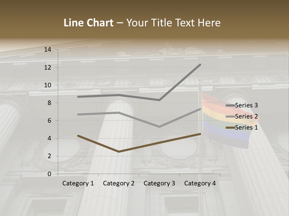 Lesbian, Gay, Bisexual, And Transgender Pride Flag Flying Outside A Government Building PowerPoint Template