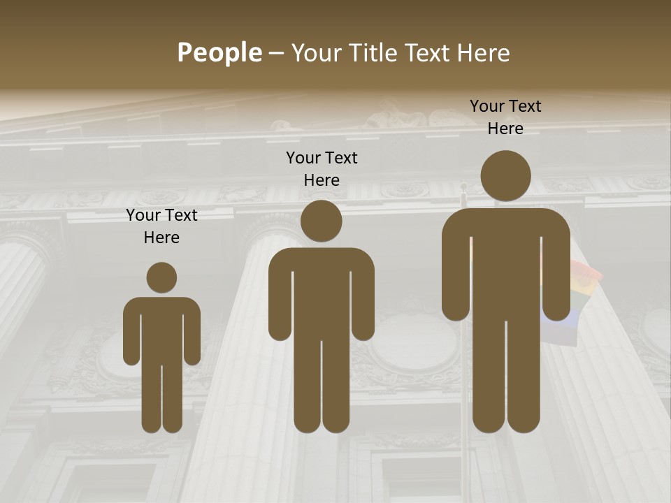 Lesbian, Gay, Bisexual, And Transgender Pride Flag Flying Outside A Government Building PowerPoint Template