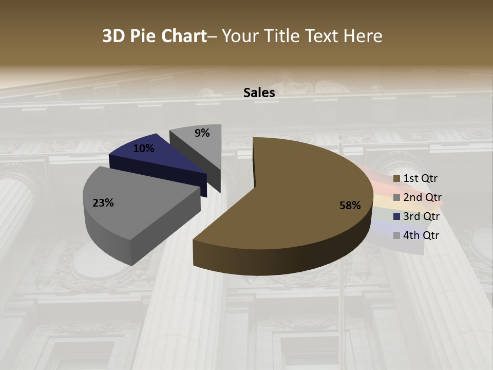 Lesbian, Gay, Bisexual, And Transgender Pride Flag Flying Outside A Government Building PowerPoint Template
