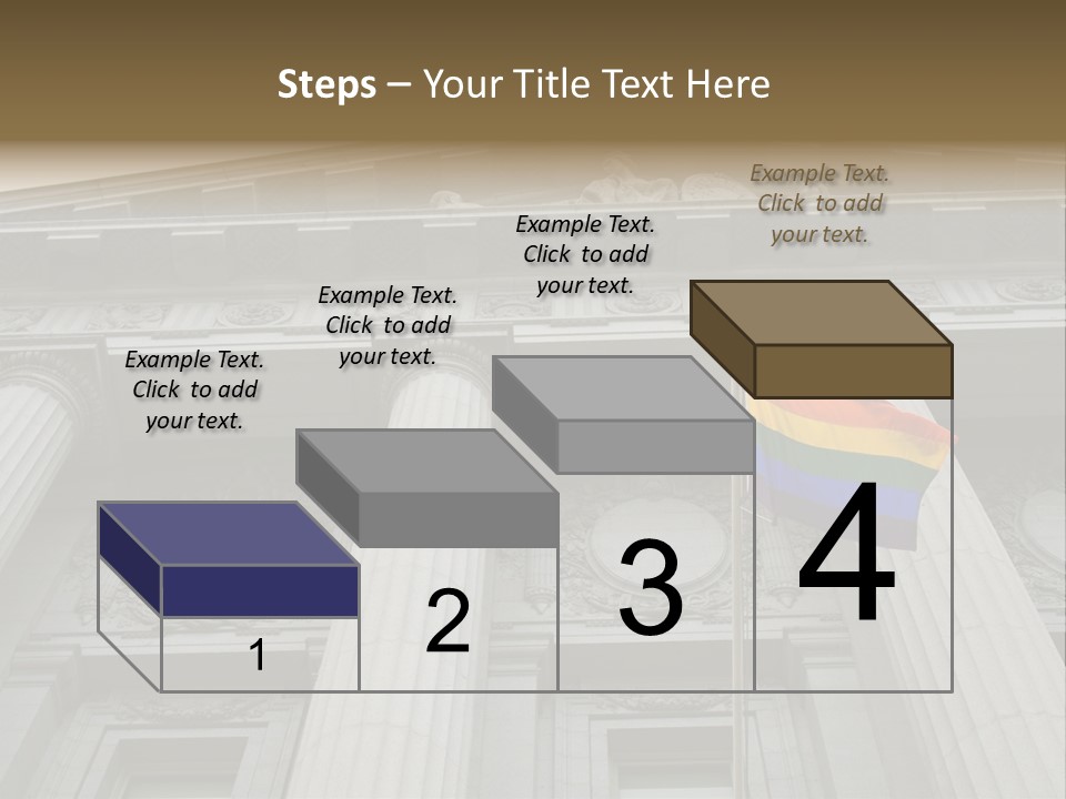 Lesbian, Gay, Bisexual, And Transgender Pride Flag Flying Outside A Government Building PowerPoint Template