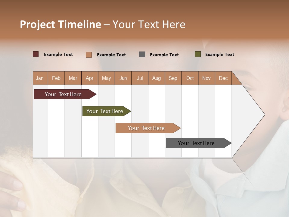 Man And Two Young Children Embracing And Smiling PowerPoint Template