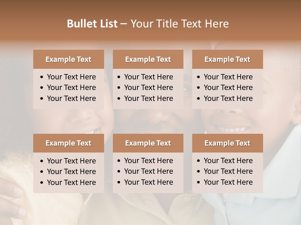 Man And Two Young Children Embracing And Smiling PowerPoint Template