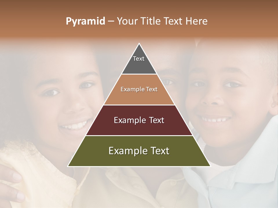 Man And Two Young Children Embracing And Smiling PowerPoint Template