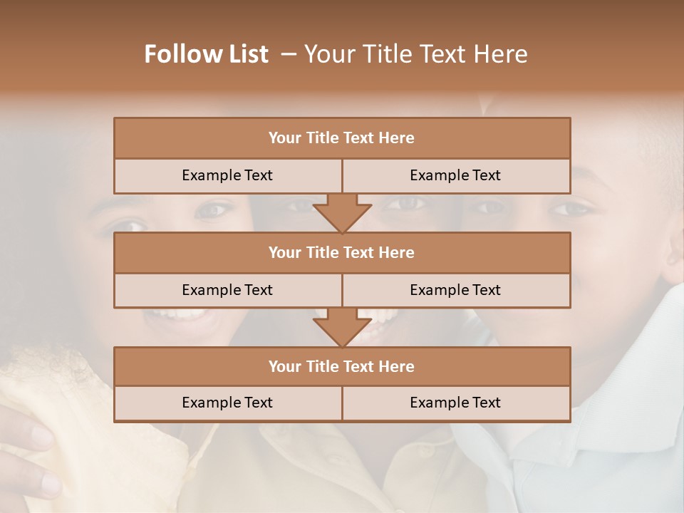Man And Two Young Children Embracing And Smiling PowerPoint Template
