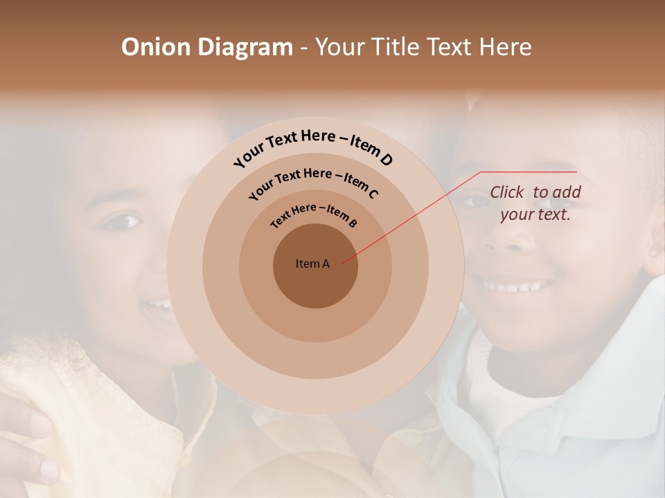 Man And Two Young Children Embracing And Smiling PowerPoint Template